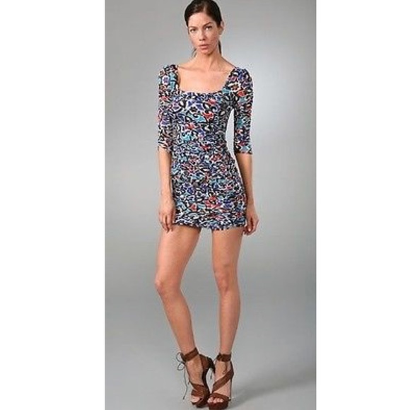 DVF Diane Von Furstenberg Ruched Floral Dress - Picture 4 of 8